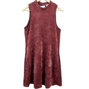 Altar’d State Marsala High Neck Corduroy Look Velour Dress or Tunic Size Medium
